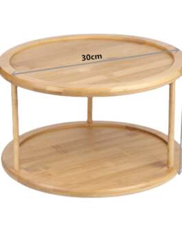 Wooden Rotating Tray 2 Tier